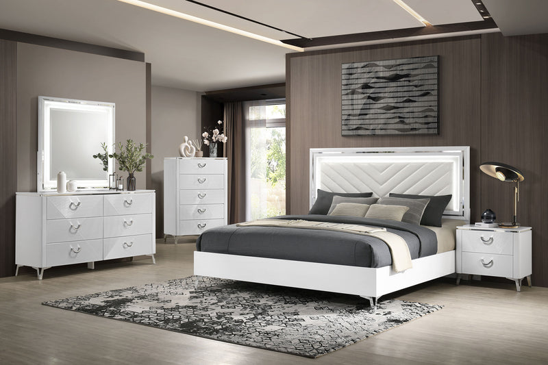 Cama con cabecero Cassia con iluminación LED