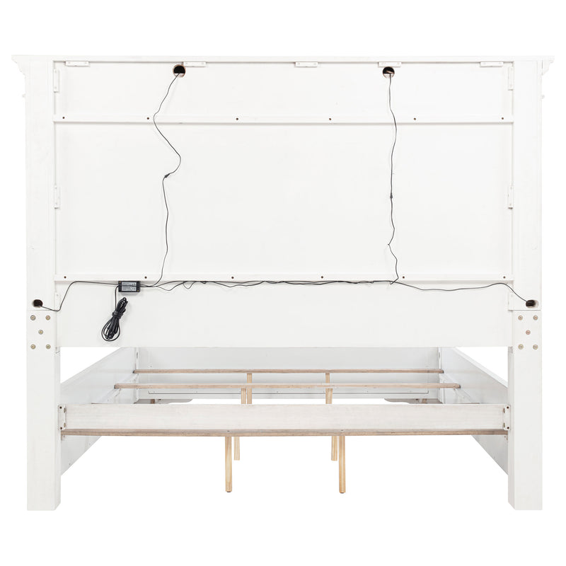 Cama McKinney con panel y luces LED