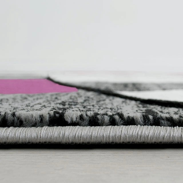 Alfombra de área Niksar gris/púrpura de 5' x 7'