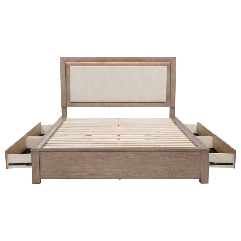 Kenora Panel Platform Storage Bed with LED Lighting