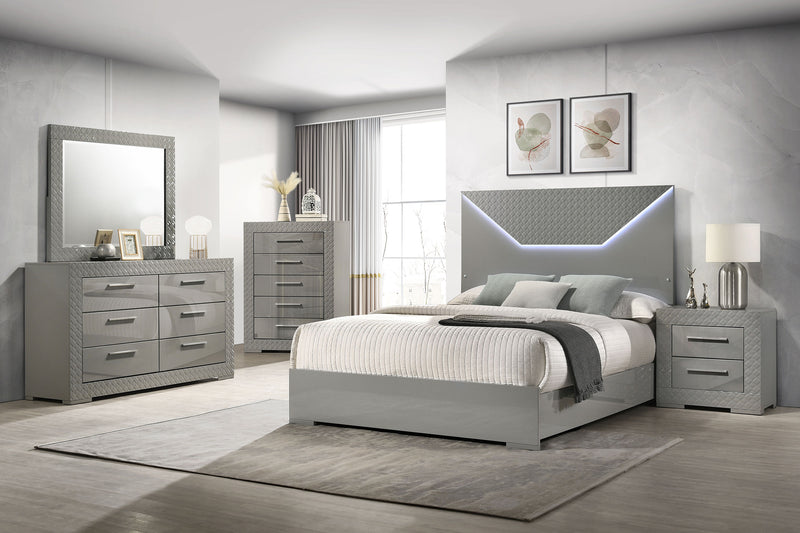 Cama panel Ives con iluminación LED