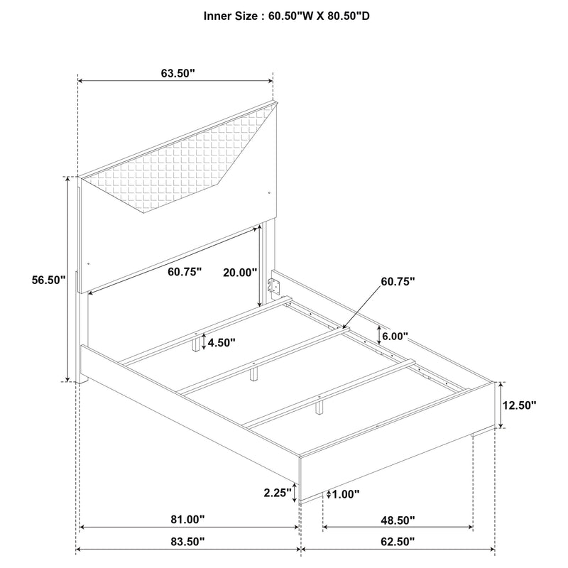 Cama panel Ives con iluminación LED