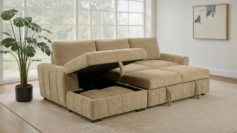 Pastrana Upholstered Sleeper Sectional Sofa