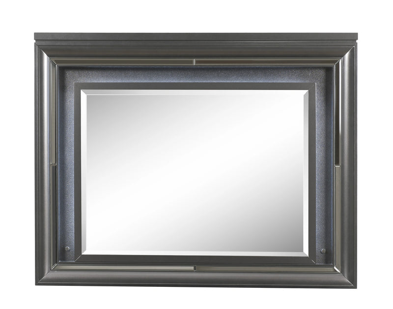 Espejo Sawyer metálico gris (LED)