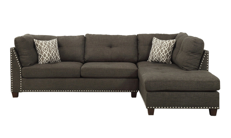 Sectional Sofa & Ottoman w/2 Pillows