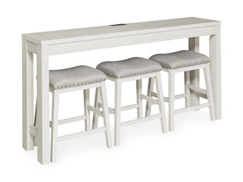 Juego de mesa de comedor Robbinsdale de altura de mostrador y 3 taburetes de bar