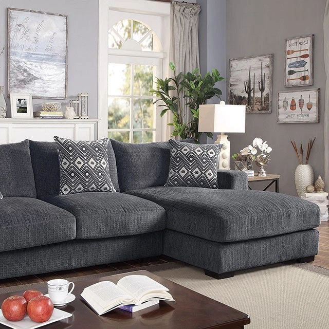Seccional en L Kaylee con chaise a la derecha