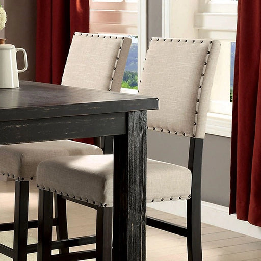 Sania II Antique Black/Beige Counter Ht. Chair (2/CTN)