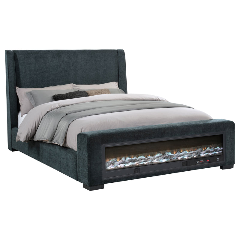 Cama Preston Wingback con visualizador de llama y altavoz Bluetooth