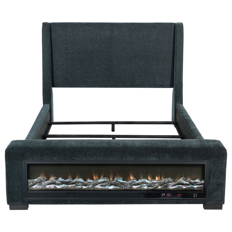 Cama Preston Wingback con visualizador de llama y altavoz Bluetooth