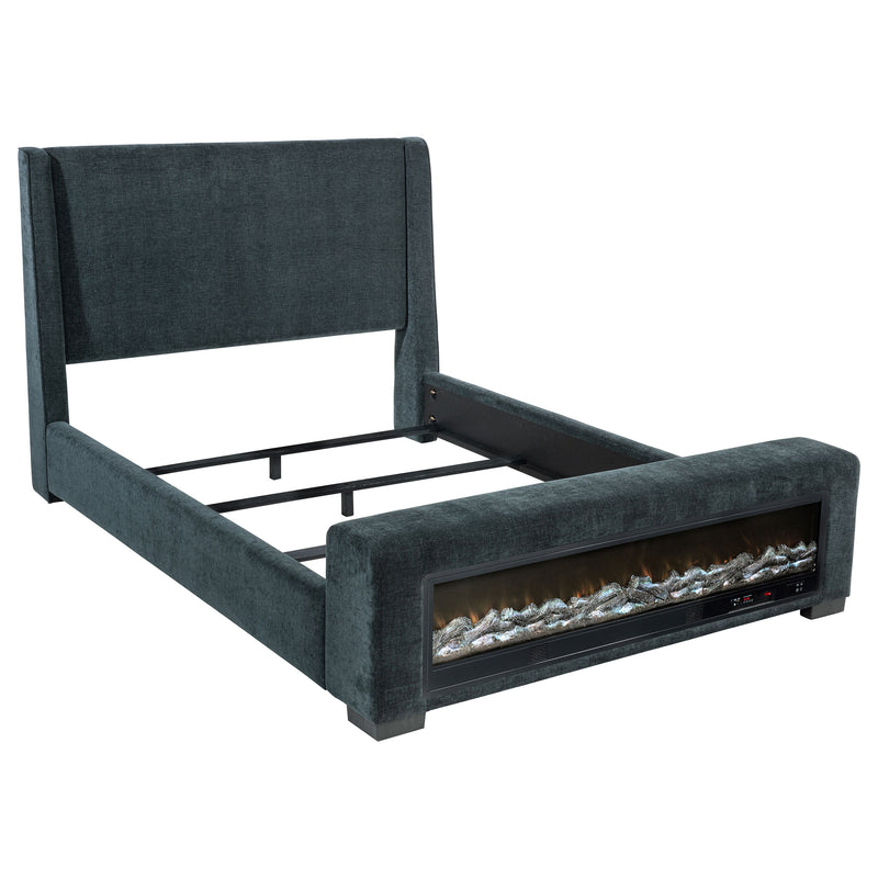 Cama Preston Wingback con visualizador de llama y altavoz Bluetooth