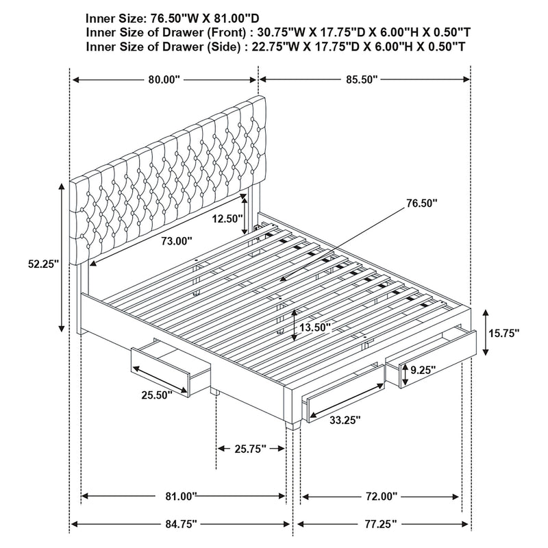 Base de cama con plataforma y almacenaje Soledad