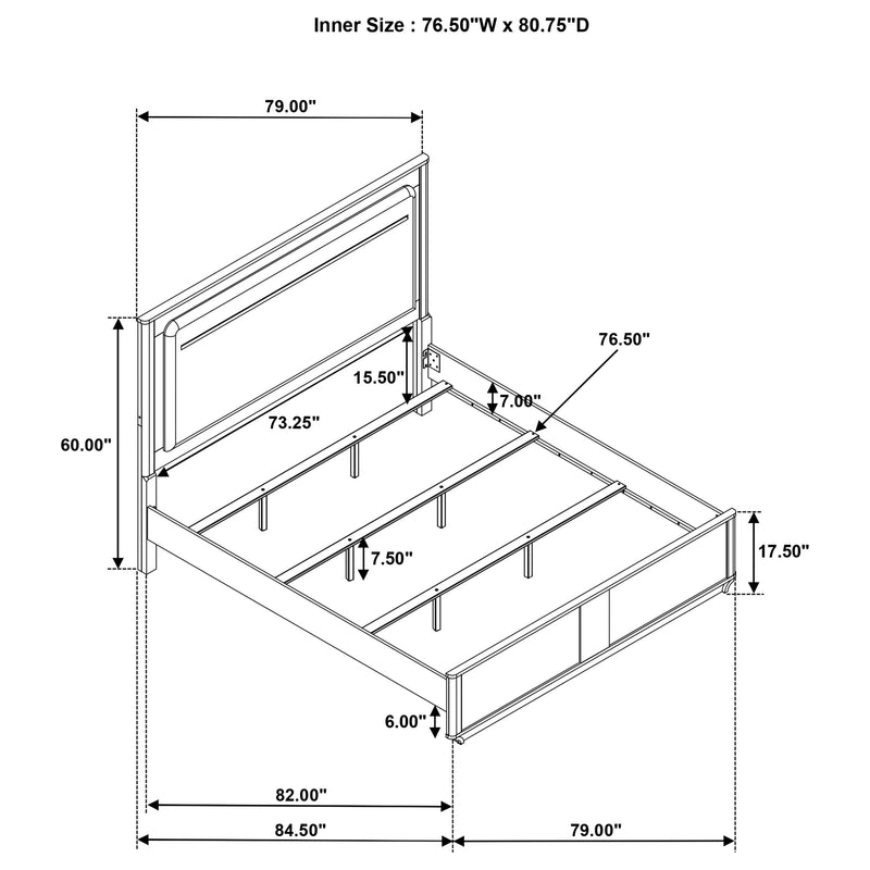 Leanne LED Panel Bed