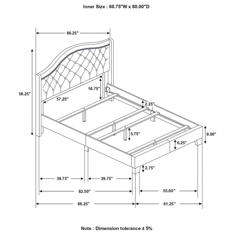 Cama Sonoma con cabecera de alas