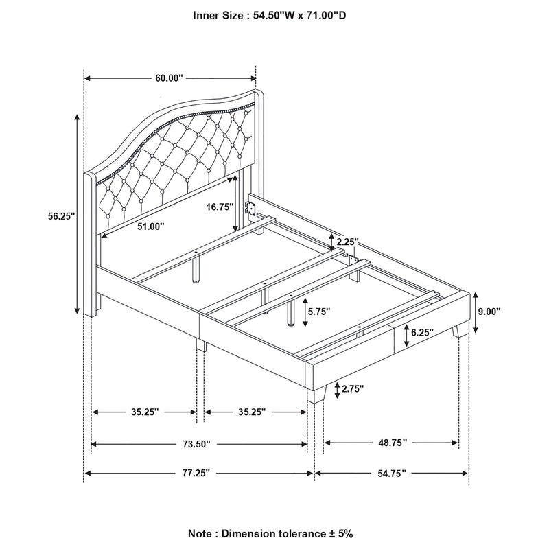 Cama Sonoma con cabecera de alas