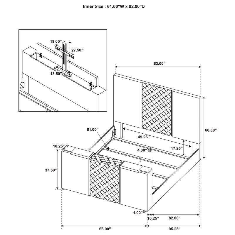 Cama con TV de panel Tara