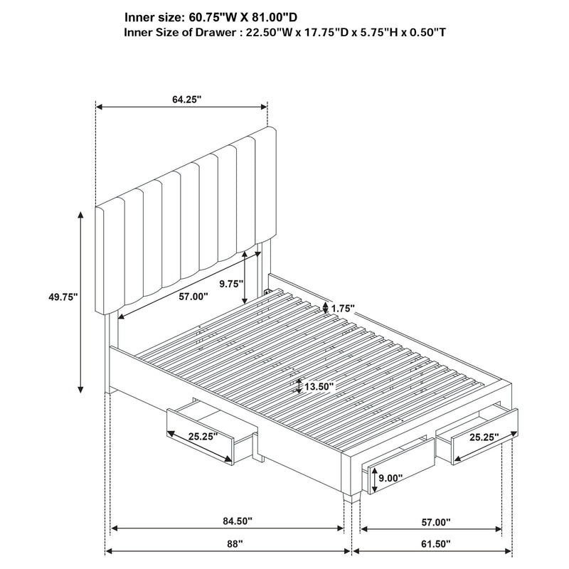 Cama Wheatland con almacenamiento y plataforma