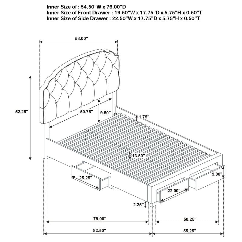 Cama Marianna con Plataforma y Almacenamiento