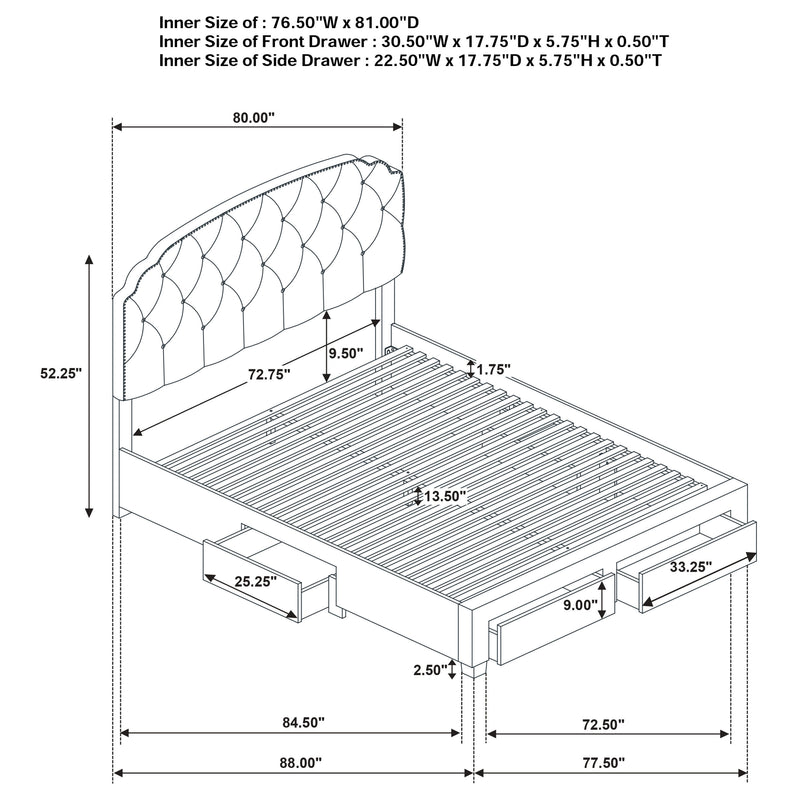 Cama Marianna con Plataforma y Almacenamiento