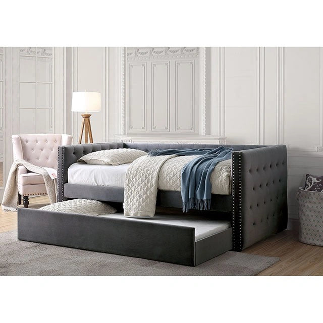 Diván Susanna Gray con cama nido, gris