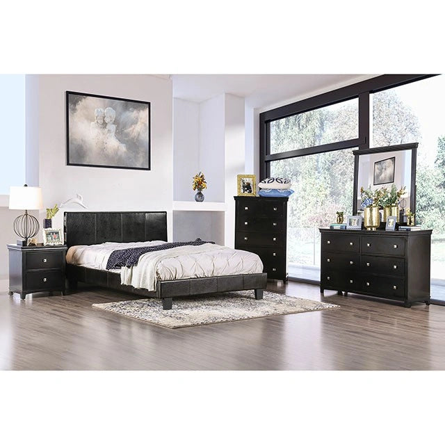 Evans E.King & Cal.King Bed باللون الإسبريسو والأبيض والجملي