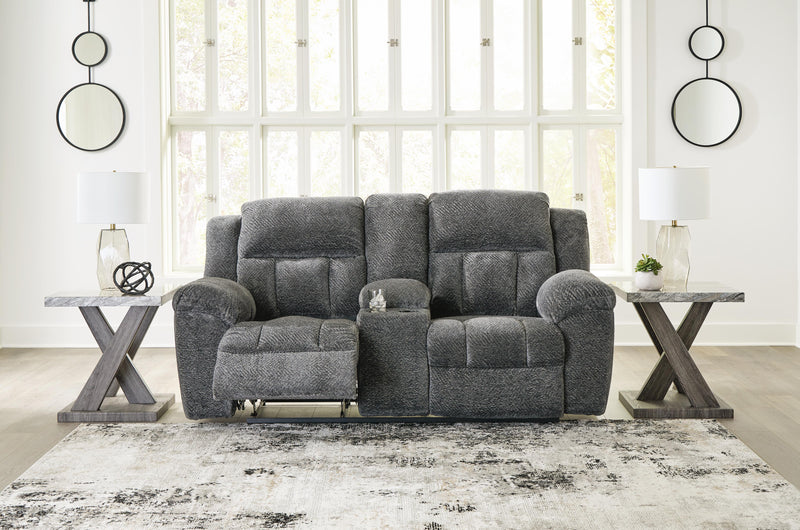 Sofá reclinable Frohn con consola