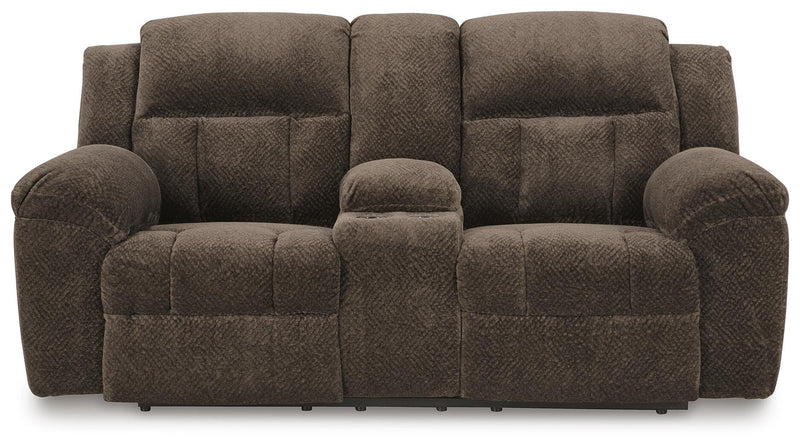Sofá reclinable Frohn con consola