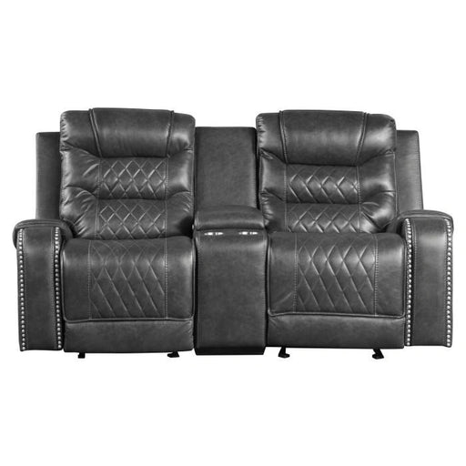 Sofá reclinable biplaza Putnam Double Glider en gris 9405GY-2