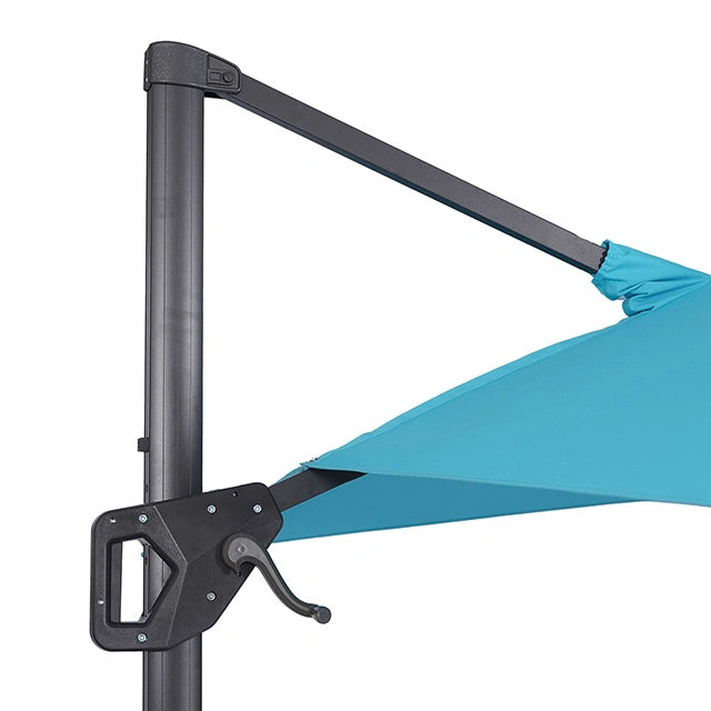 Sombrilla cuadrada Sano de 10 pies con doble techo con LED + base grande de 37 pulgadas