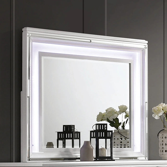 Espejo EMMELINE con luces LED, blanco