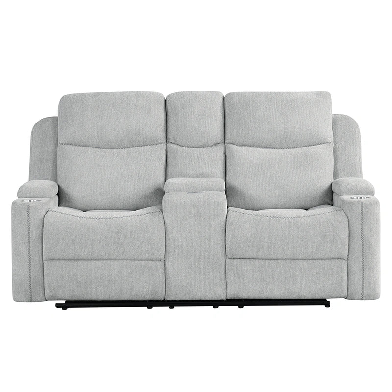 Motion Loveseat w/Console & Storage Arm