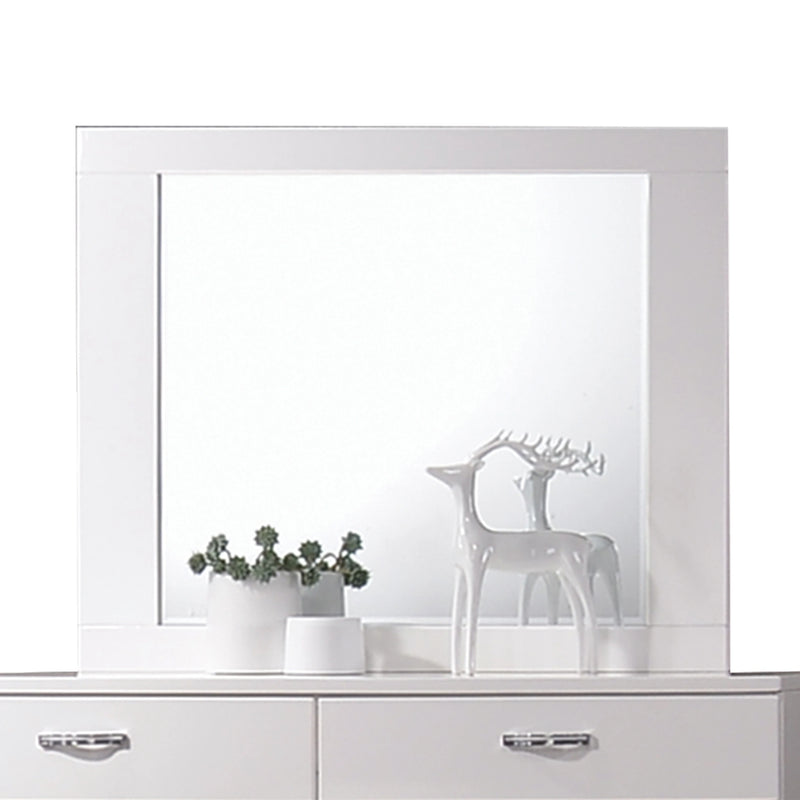 Espejo de Alto Brillo Naima II Blanco