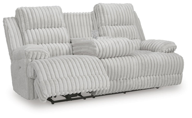 Sofá reclinable eléctrico Rhines Falls con mesa desplegable