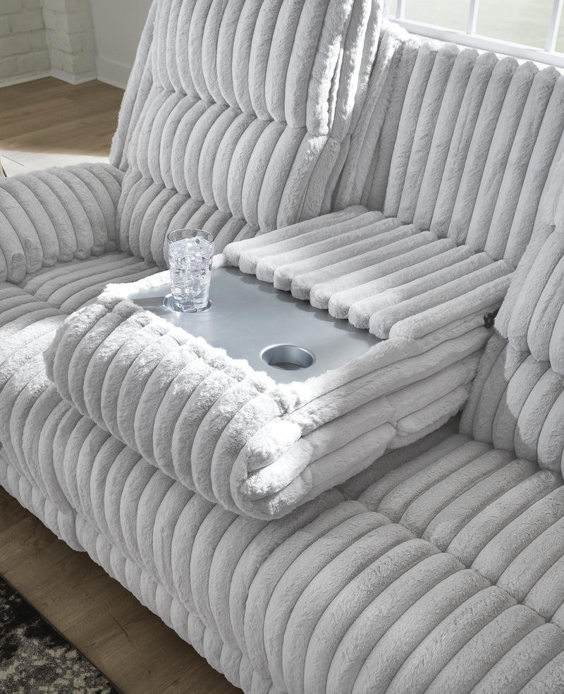 Sofá reclinable eléctrico Rhines Falls con mesa desplegable