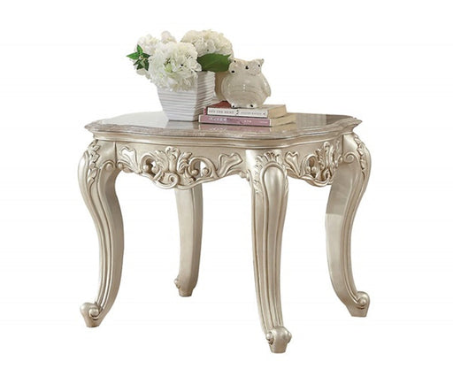 طاولة Gorsedd الجانبية من Acme Furniture باللون الأبيض العتيق 82442