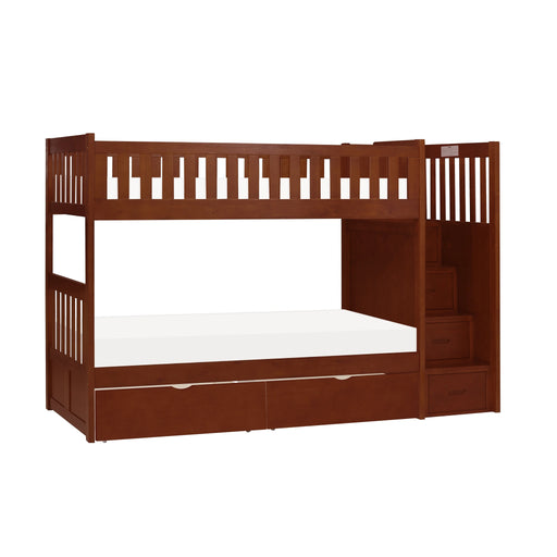 Litera Rowe doble/doble con escalones y cajas de almacenamiento