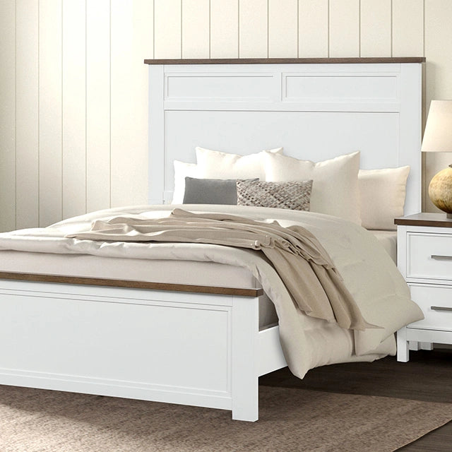 Cama Pinetop individual y matrimonial, blanca y azul