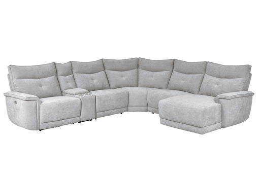 Tesoro 6-piece Modular Power Reclining Sectional With Power Headrests, Right Chaise And USB Port