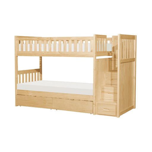 Bartly Twin/Twin Step Bunk Bed With Storage Boxes