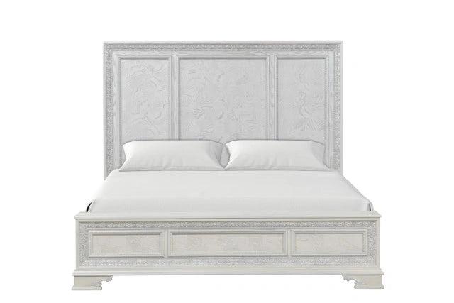 Stella Mia Cama Matrimonial y Cama Queen Blanca y Blanca
