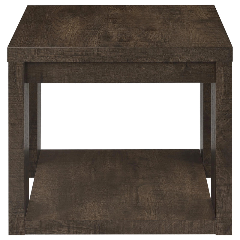 Pavone Open-Shelf Coffee and End Table Set - Dark Rustic Mango 3-Piece Set