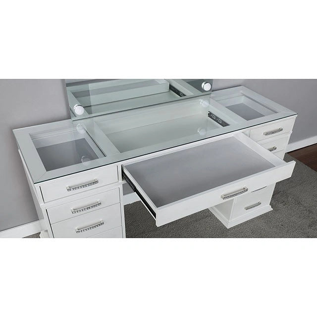 Tocador Valentina Blanco y Gris Oscuro