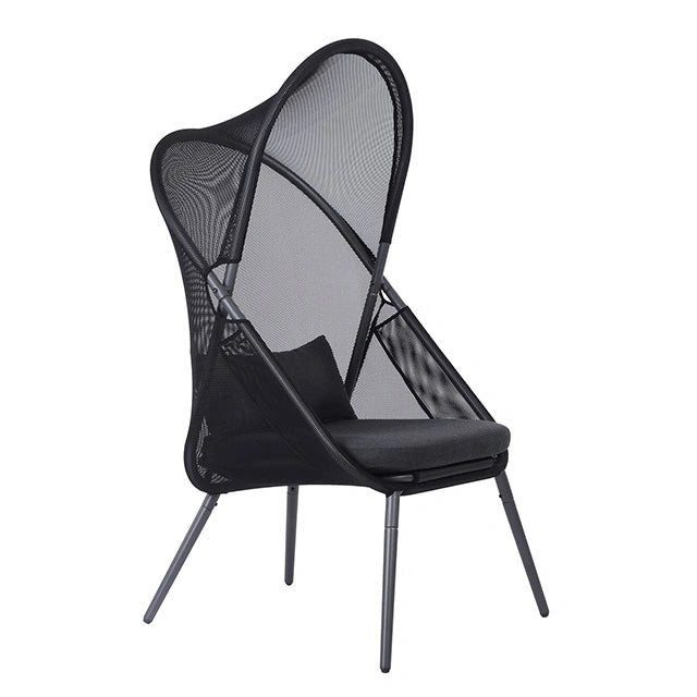 Silla plegable Alverta gris y negra (2/caja)