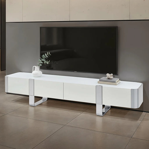 Larvik TV Stand White w/ Silver Frame