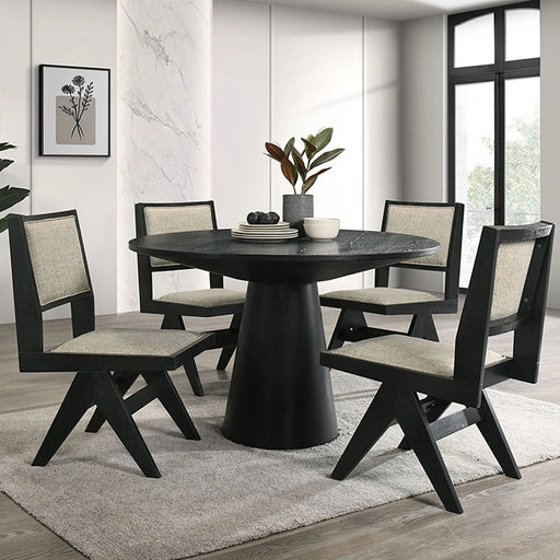 Juego de comedor Tottenham de 5 piezas, negro
