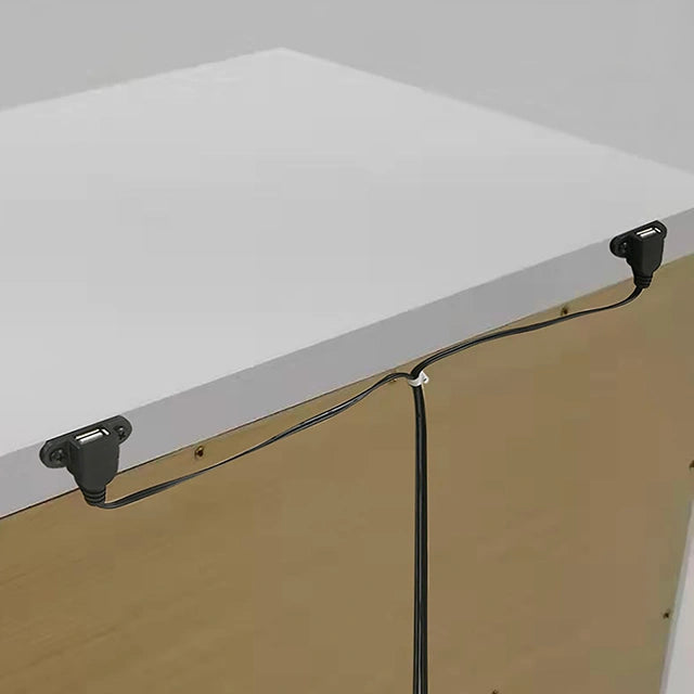 Mesa de Noche EMMELINE con USB, Blanca