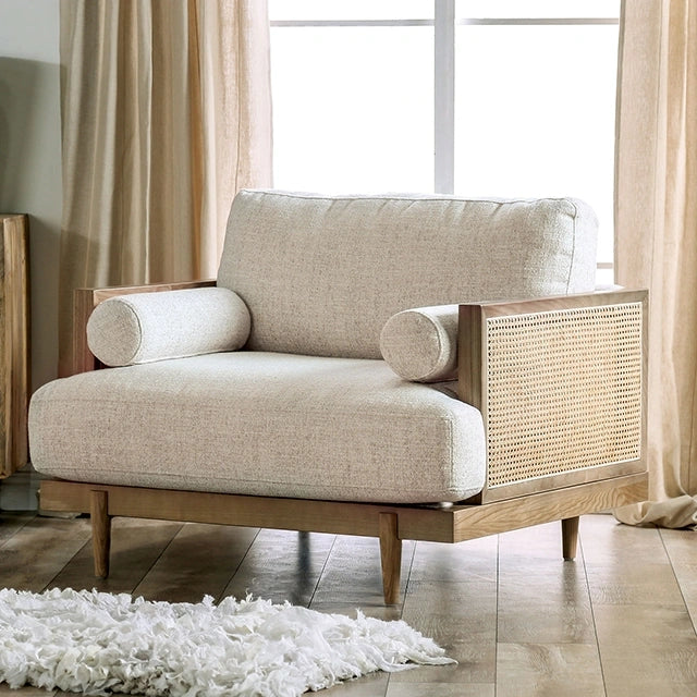 Silla AALESUND, Beige/Roble Claro Natural y Marrón