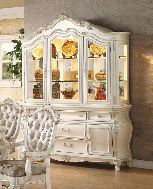 Aparador y vitrina Acme Chantelle en Blanco Perla 63544