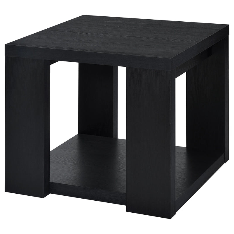 Pavone Open-Shelf Coffee and End Table Set - Black 2-Piece Set
