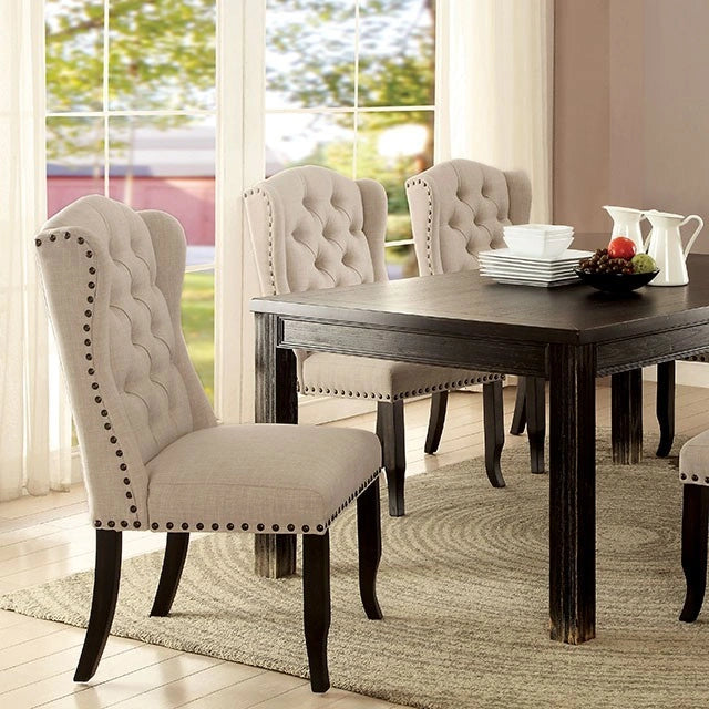 Mesa de Comedor Sania I Negra Envejecida de 72"